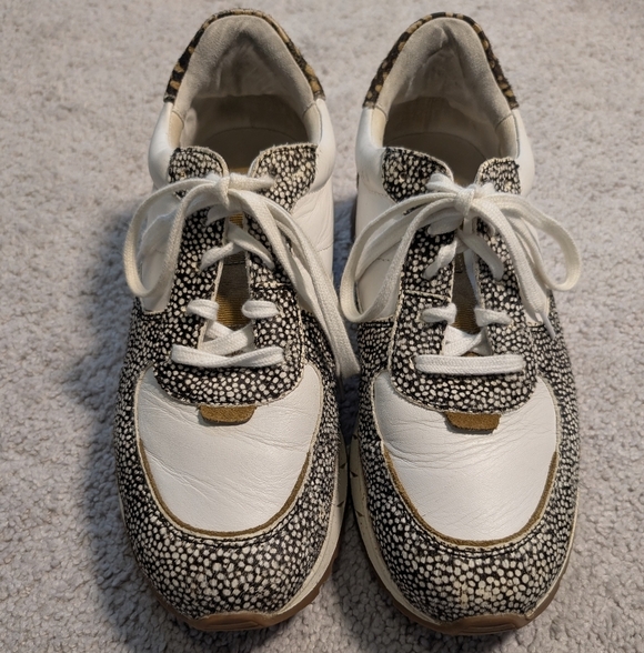 Madewell Kickoff Trainer Sneakers Leather Spot Mix Calf Hair Women's Size 9.5. - Picture 7 of 13